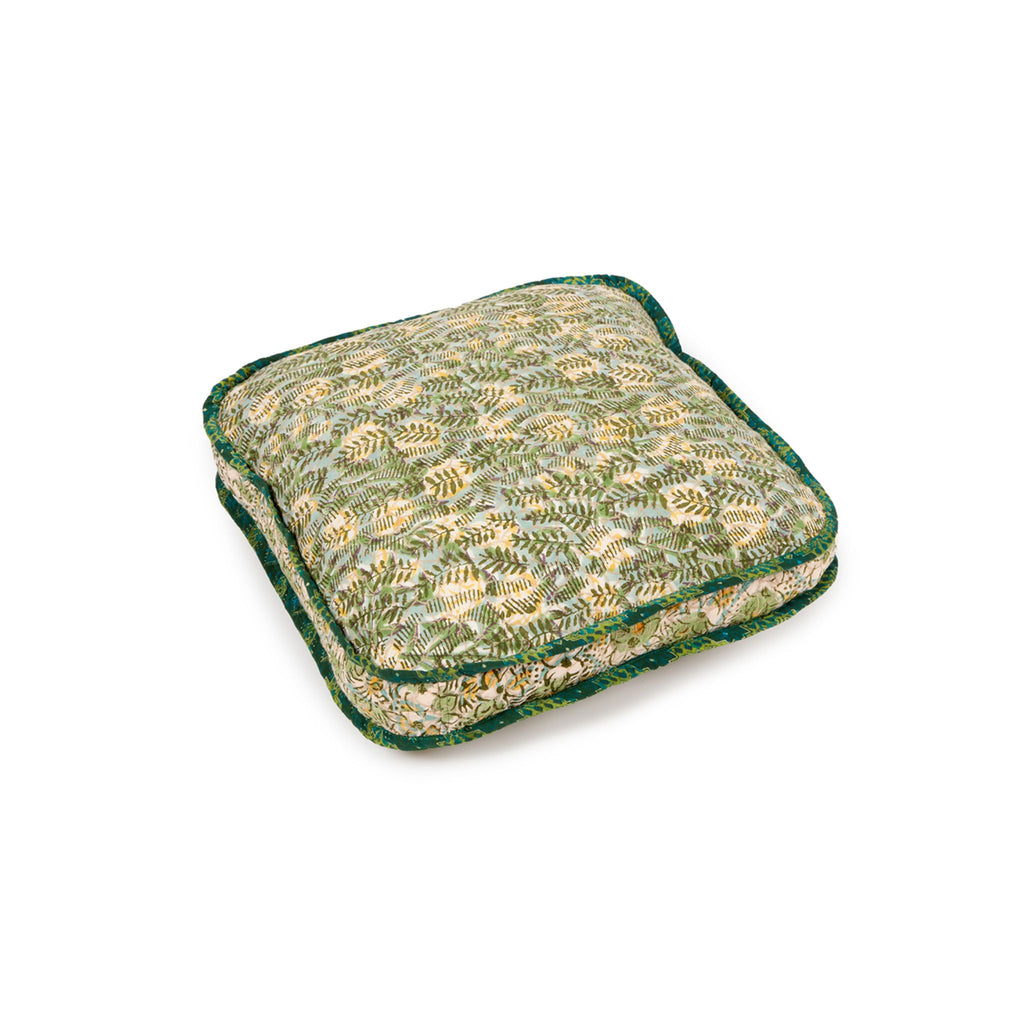 Hand-blocked Pillow in Dapple Sky Fern