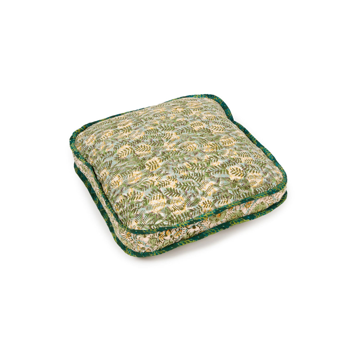 Hand-blocked Pillow in Dapple Sky Fern