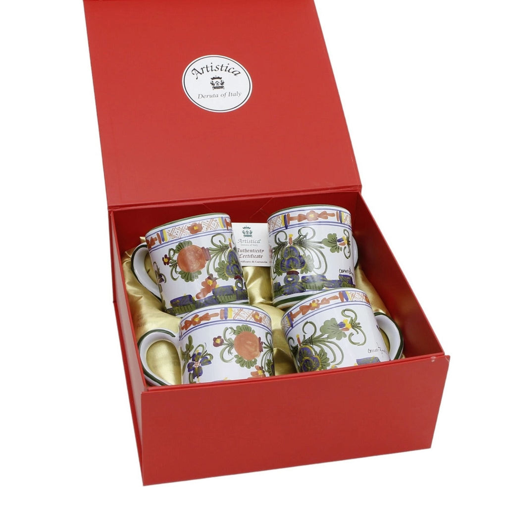 Carnation Porcelain Coffee Mug Set of 4