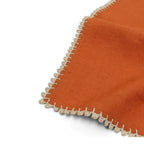 Set of 6 Linen Napkins with Crocheted Scalloped Edge, Rust