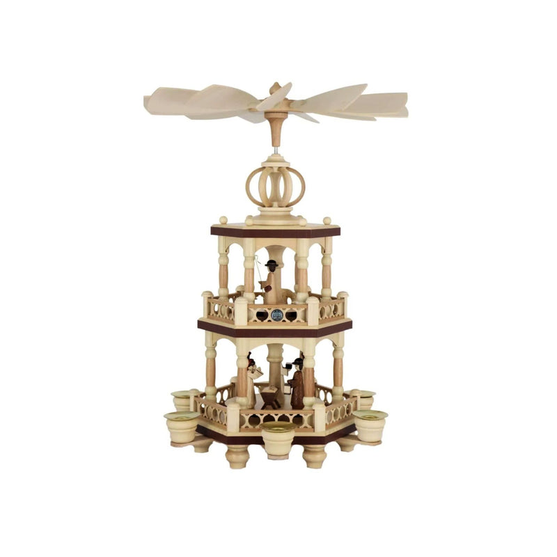 Two-Tiered German Nativity Carousel, Natural