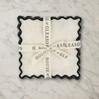 Set of 4 Cream Linen Cocktail Napkins