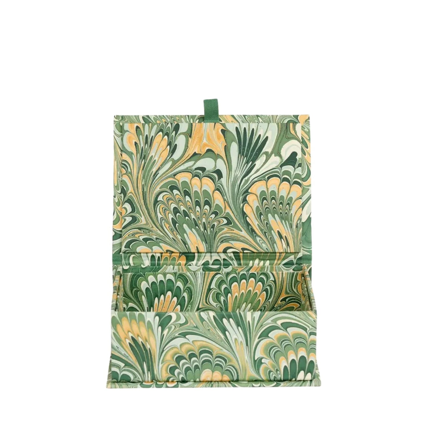 Marbled Keepsake Box in Green & Yellow, Small