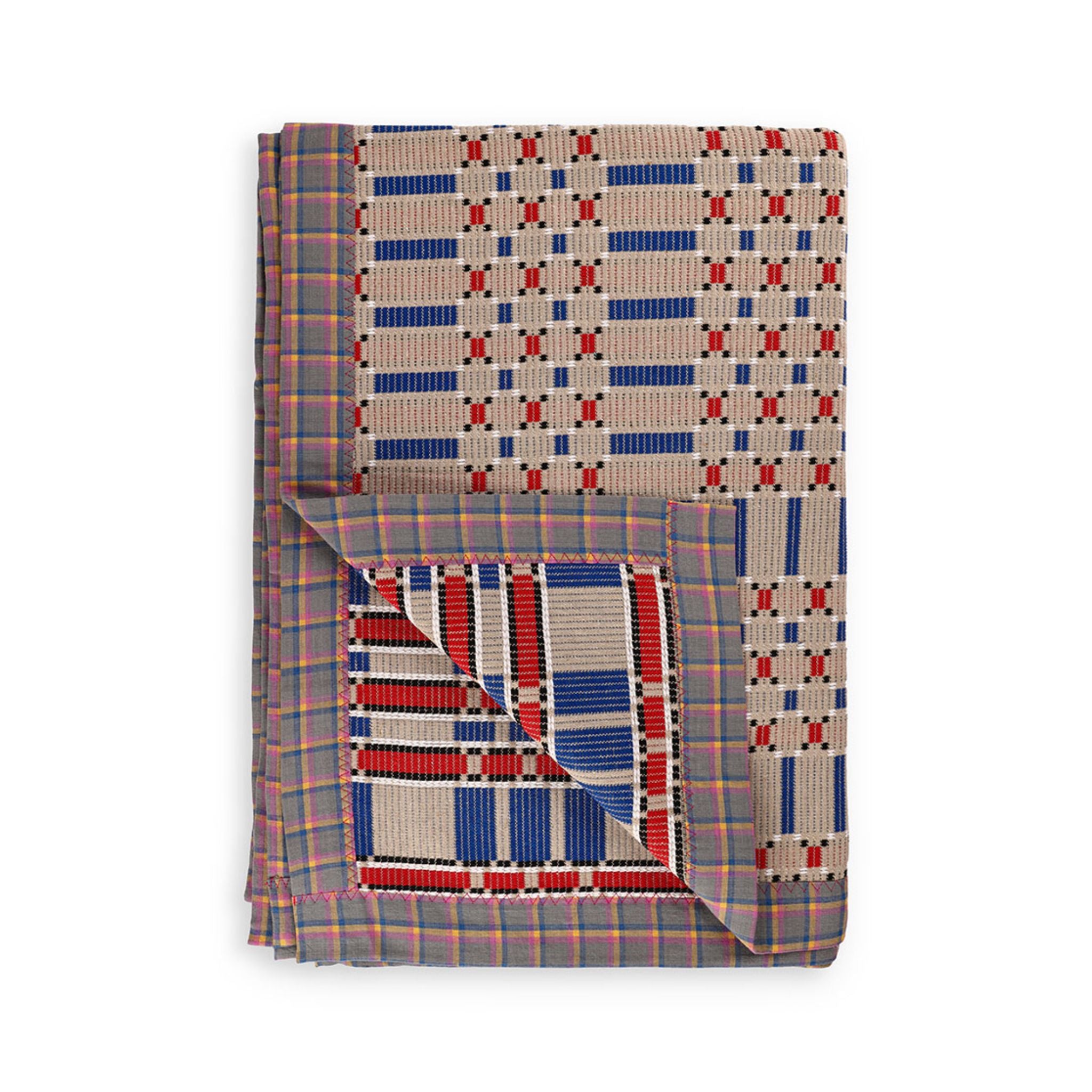 Cotton Jacquard Blanket in Blue Bell Biscuit