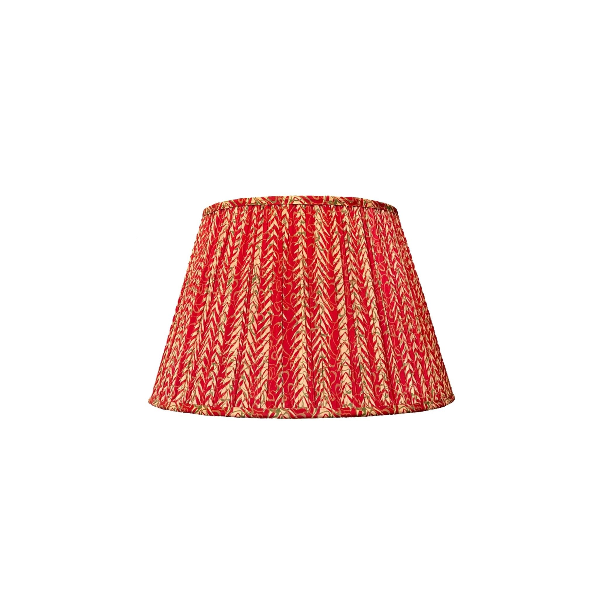 16" Lamp Shade in Hand-Blocked Silk, Flame Stitch