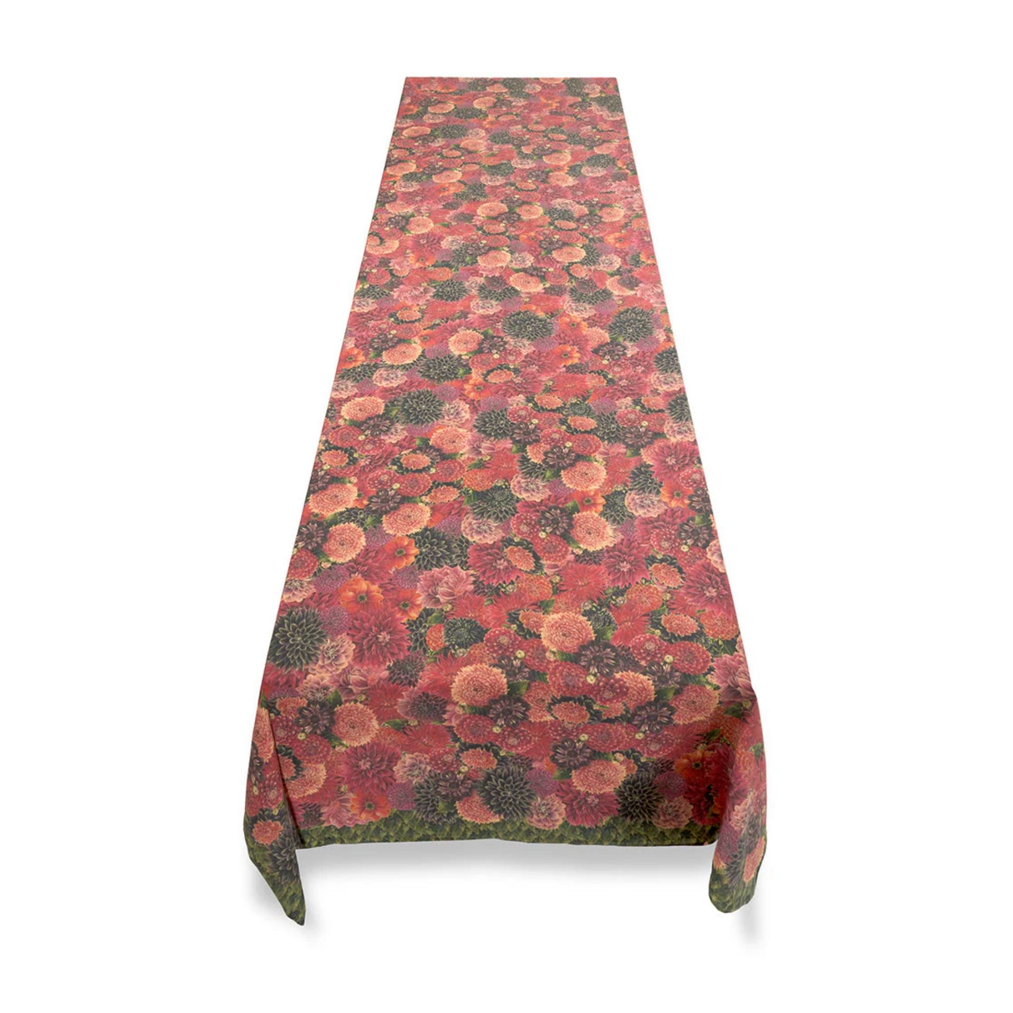 Summerill & Bishop Dahlia Linen Tablecloth, Red & Purple