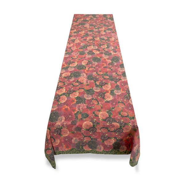 Summerill & Bishop Dahlia Linen Tablecloth, Red & Purple