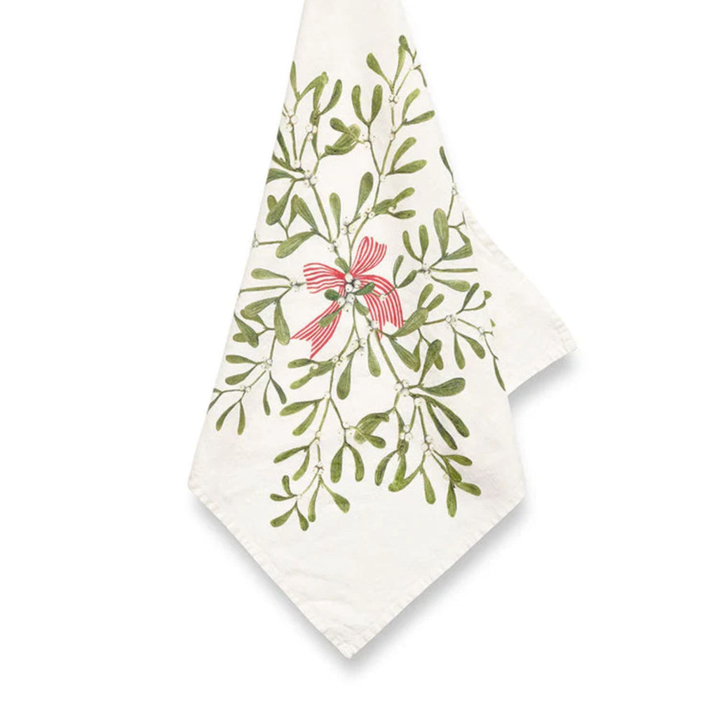 Summerill & Bishop Mistletoe Kiss Linen Napkin
