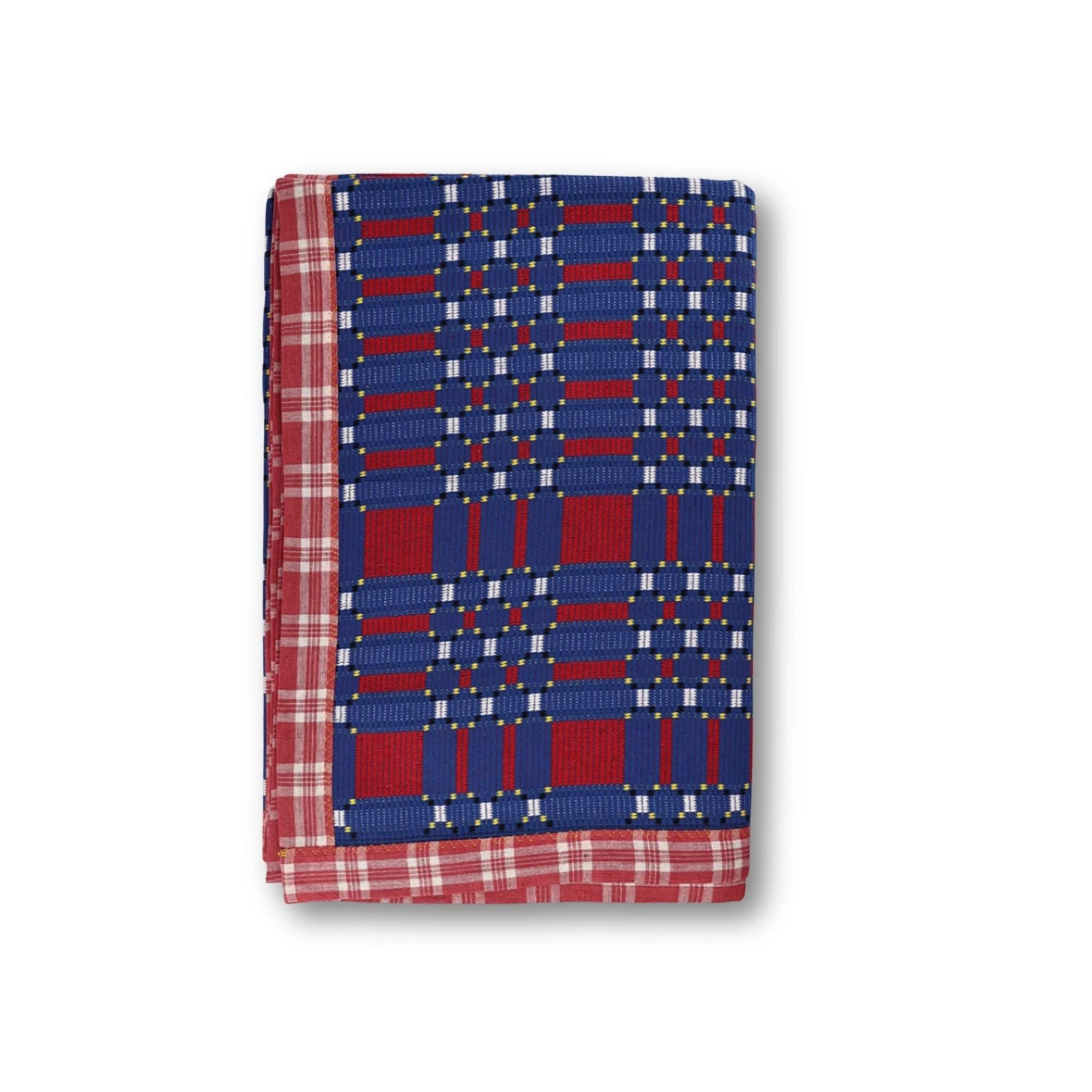 Cotton Jacquard Blanket in Read, Write & Blue