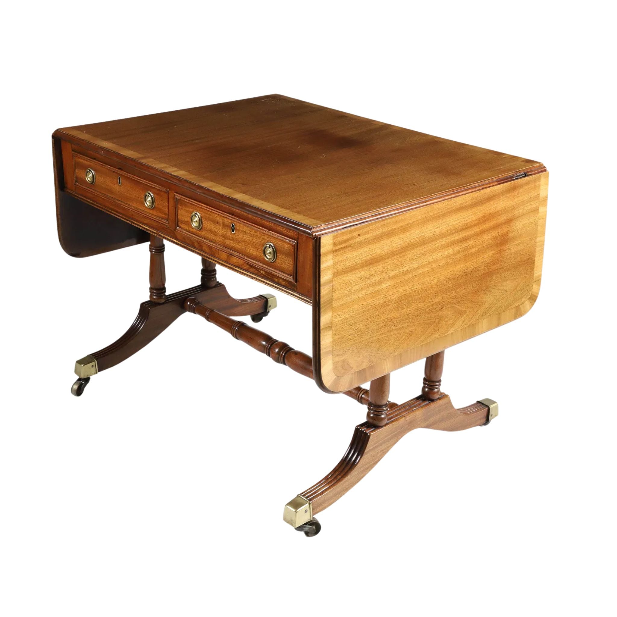 19th Century Regency Mahogany Drop-Leaf Sofa Table/ Desk