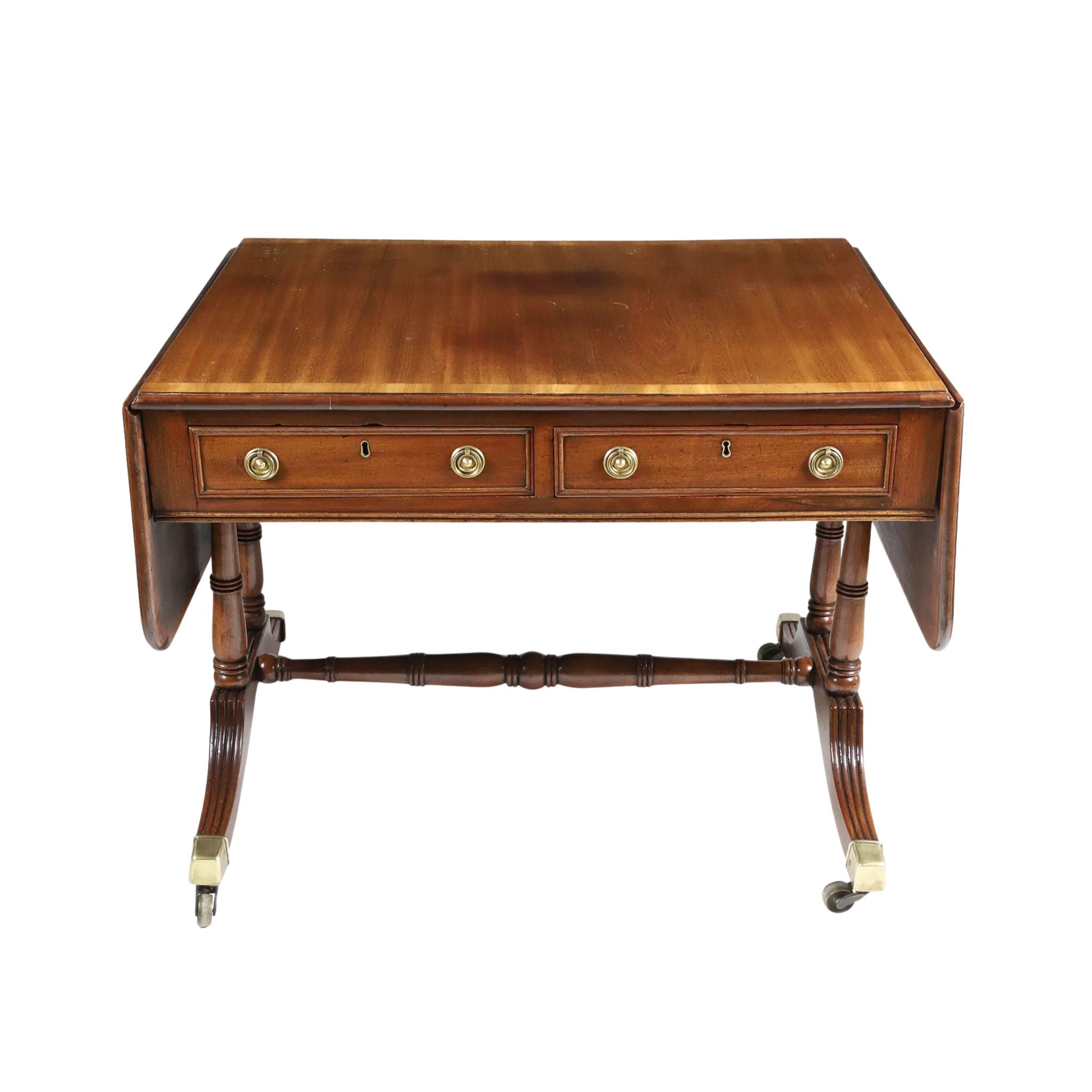 19th Century Regency Mahogany Drop-Leaf Sofa Table/ Desk