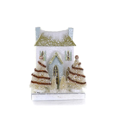 Holiday Village House with White Trees