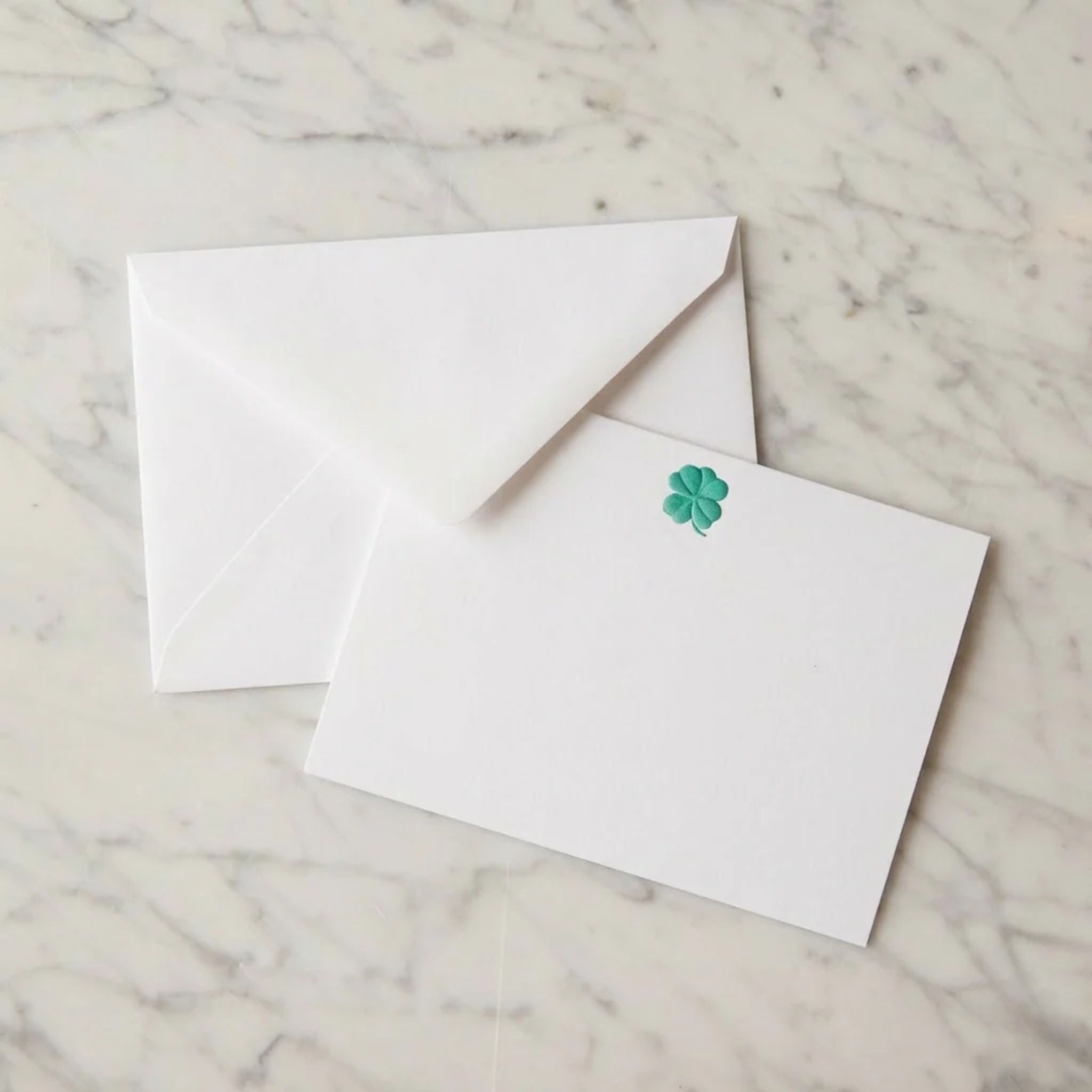 Engraved Four Leaf Clover Note Cards