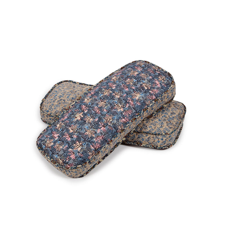 Hand-blocked Pillow in Petal Blossom Pink, Long Rectangle