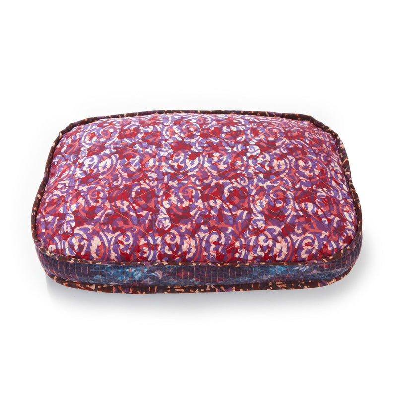 Handblocked Pillow in Raspberry Lagoon, Rectangle