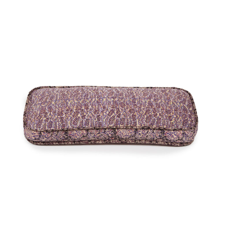 Hand-blocked Pillow in Lavender Twilight Tulip, Long Rectangle