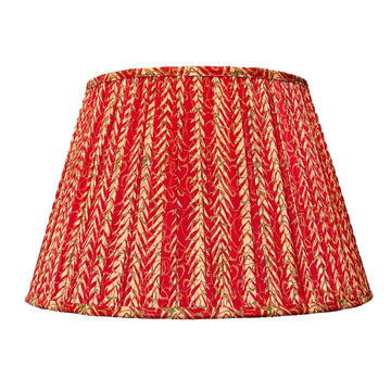 14" Lamp Shade in Hand-Blocked Silk, Flame Stitch