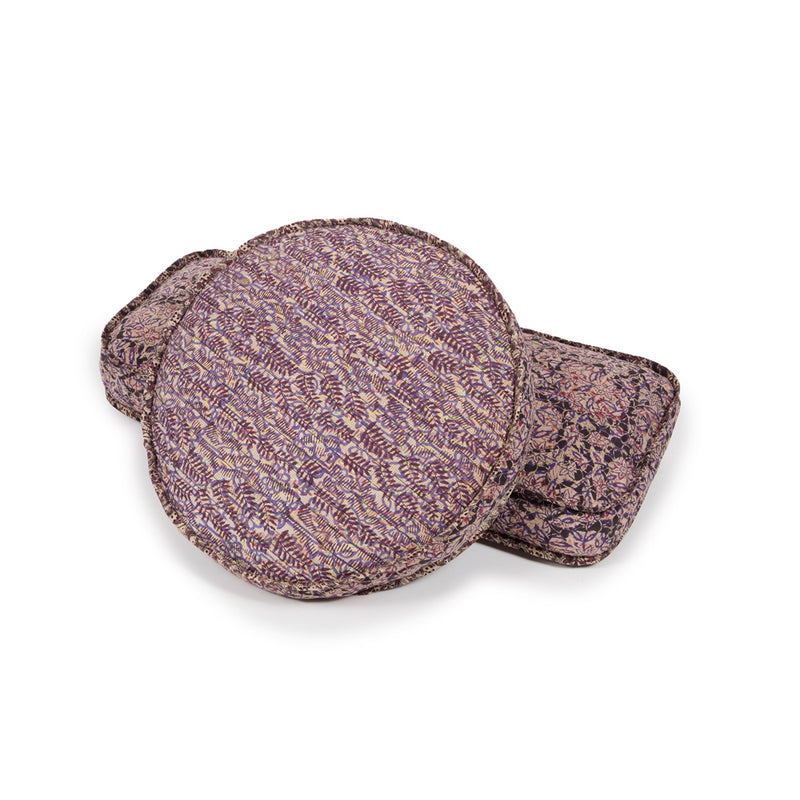 Hand-blocked Pillow in Lavender Twilight Tulip, Long Rectangle