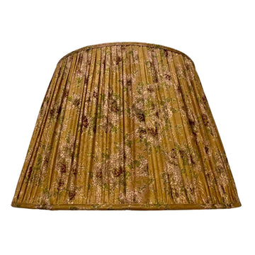 16-Inch Lamp Shade in Hand -Blocked Silk, Cabbage & Tea Rose