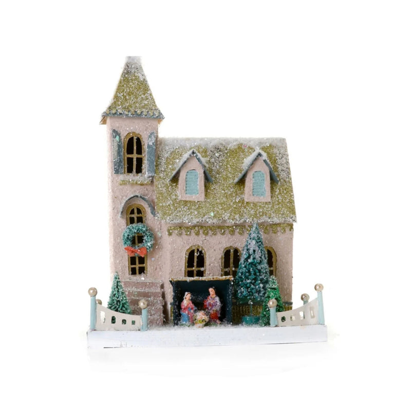 Village Church with Nativity Scene