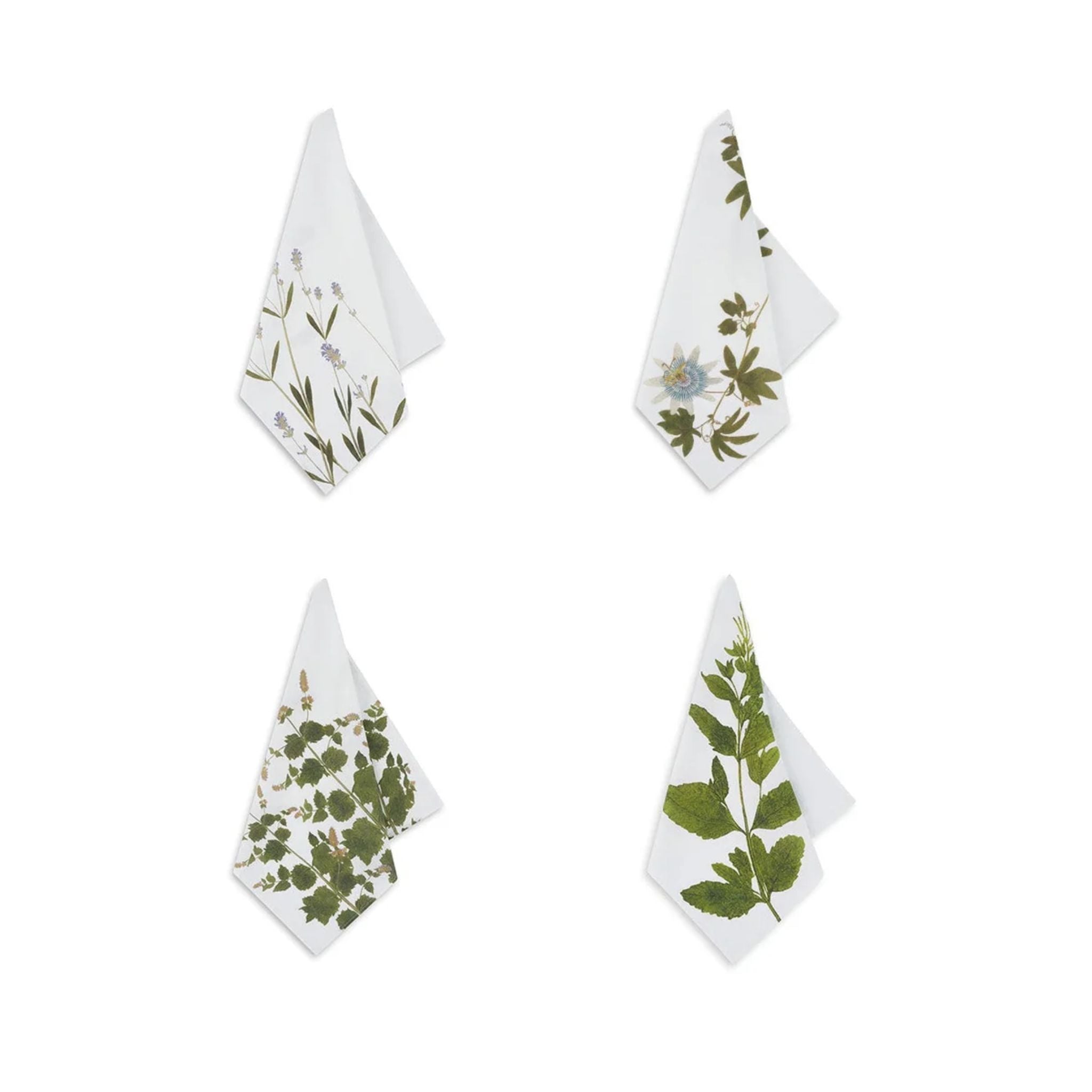 Summerill & Bishop Set of Four Linen Herbarium Tisane Linen Napkins