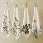 Summerill & Bishop Set of Four Linen Herbarium Gastronomic Linen Napkins