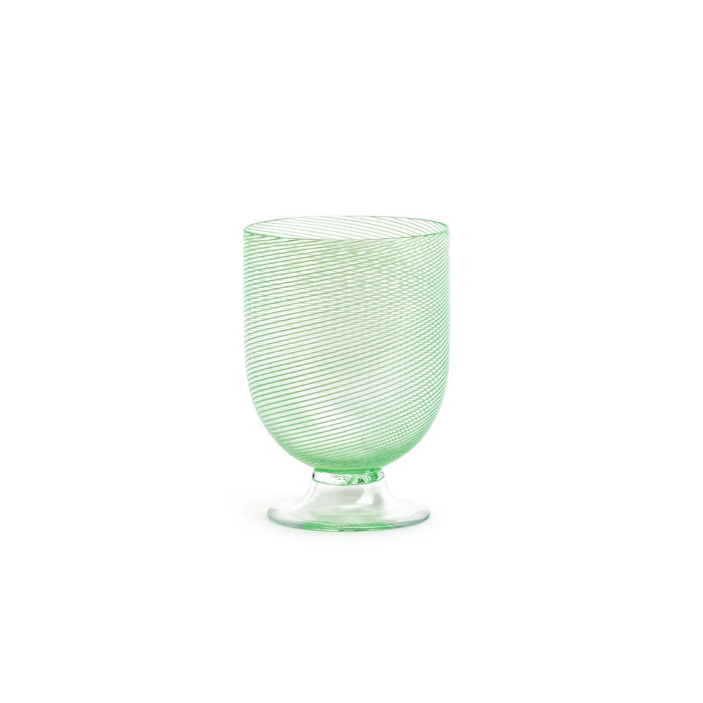Murano Glass Stemmed Tumbler, Pale Green