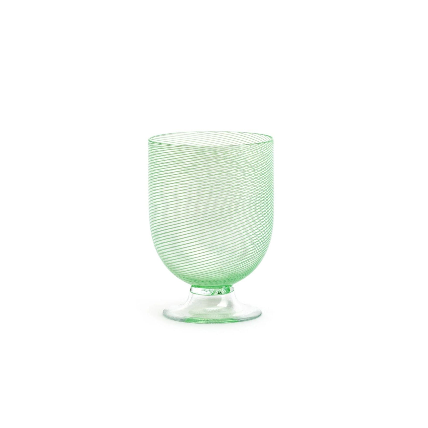 Murano Glass Stemmed Tumbler, Pale Green
