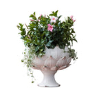 Large Ceramic Artichoke Planter, White