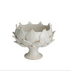 Large Ceramic Artichoke Planter, White
