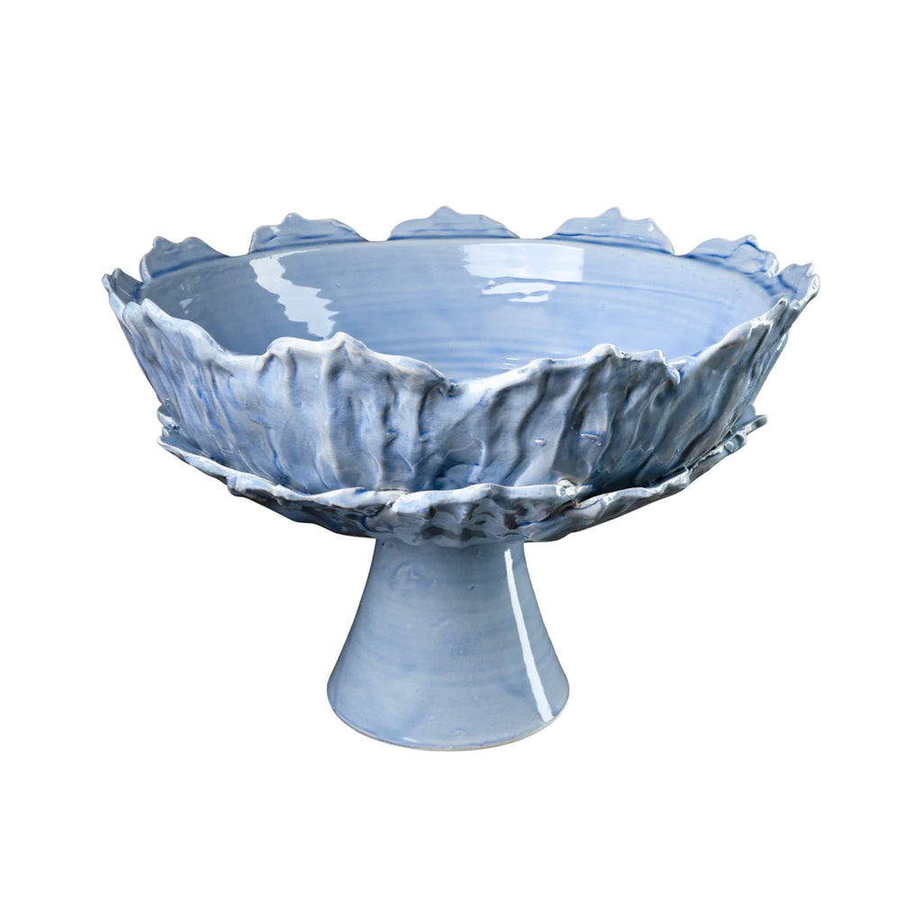 Extra Large Ceramic Leaf Vase, Blue