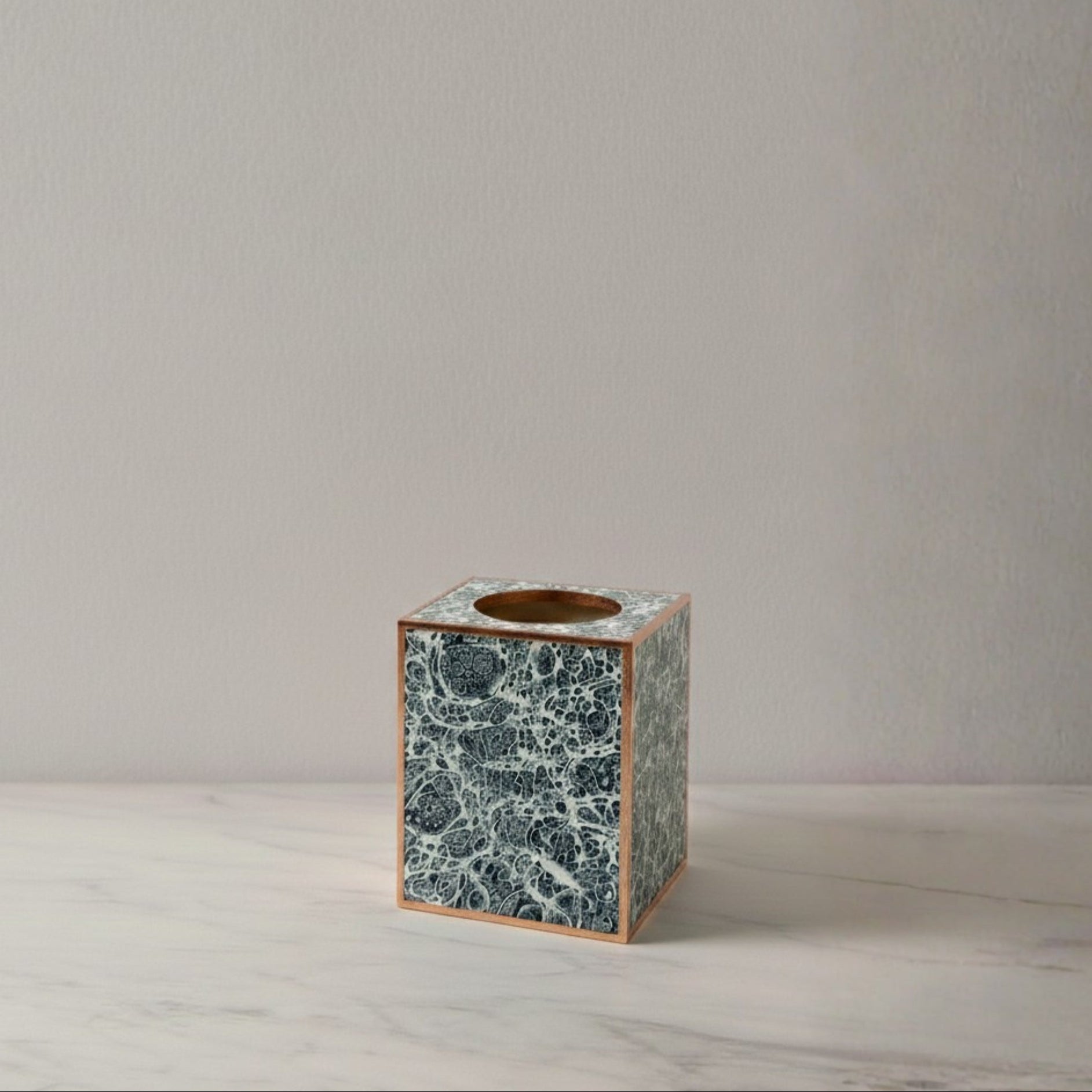 Marbled Tissue Box Cover, Midnight Swirl