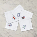 Set of Five Mahjong Cocktail Napkins