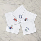 Set of Five Mahjong Cocktail Napkins