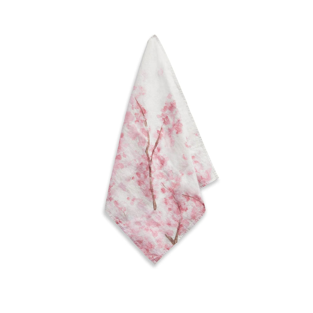Summerill & Bishop Blossom Linen Napkin in White & Pink