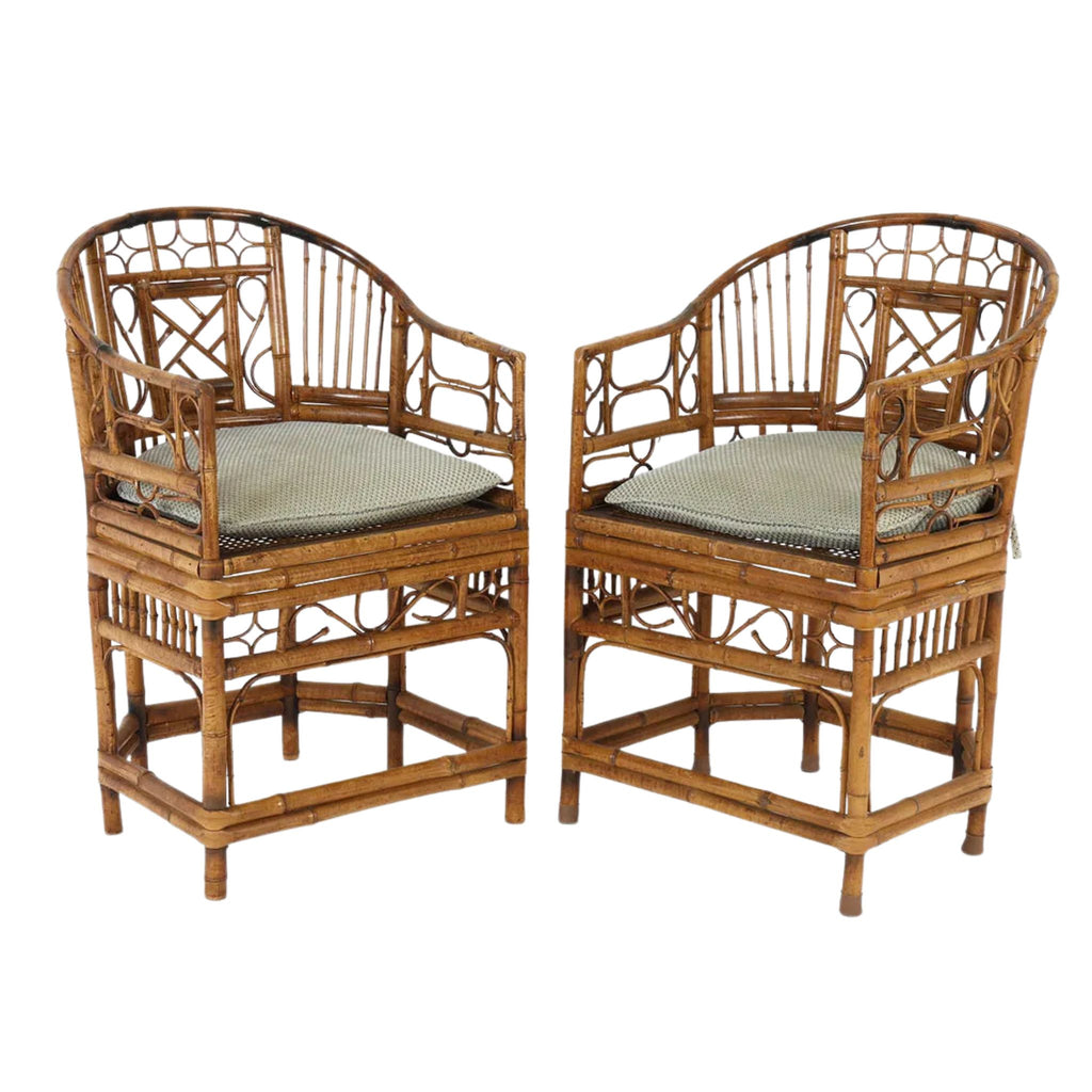 Vintage Chinese Chippendale Bamboo Chair