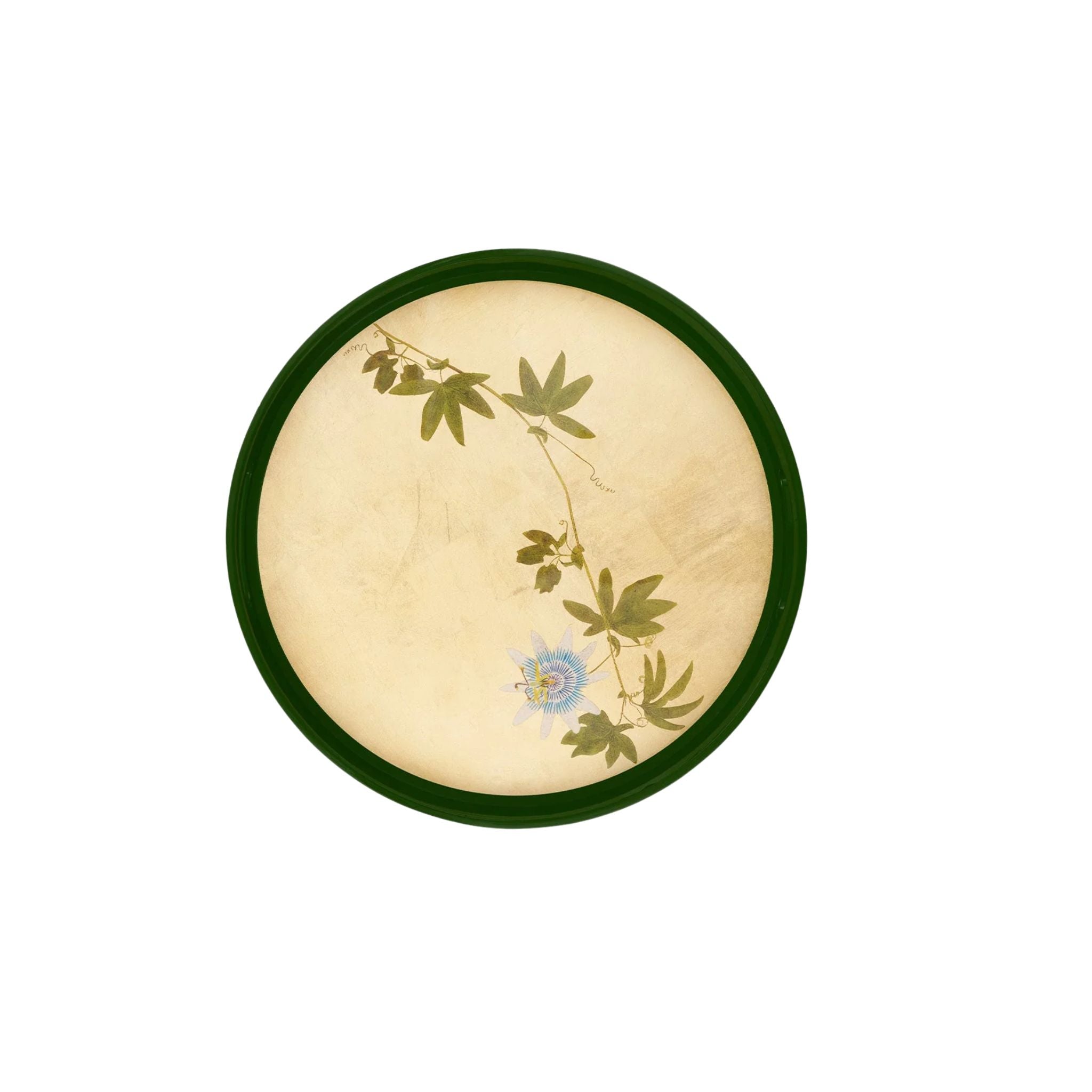 Summerill and Bishop Gold Leaf 'Passiflora' Round Lacquered Tray