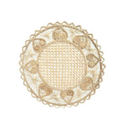 Handwoven Heart Raffia Placemat