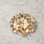 Splatterware Shell Dish, Brown on White