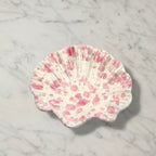 Splatterware Shell Dish, Pink on White