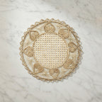 Handwoven Heart Raffia Placemat