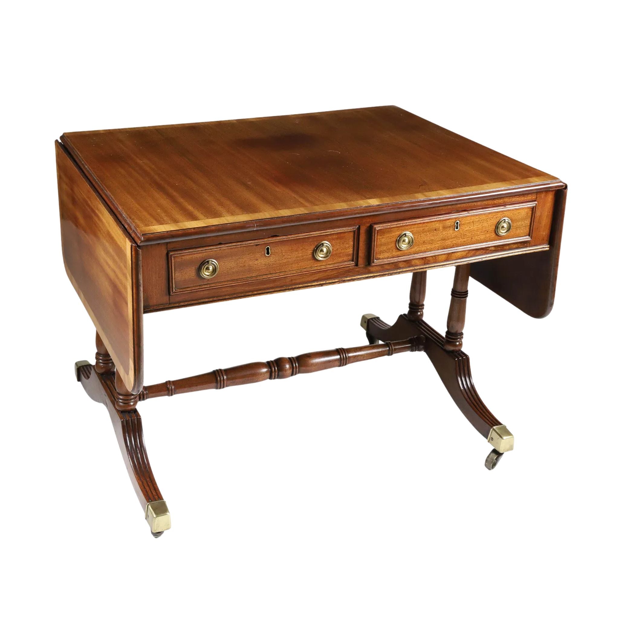 19th Century Regency Mahogany Drop-Leaf Sofa Table/ Desk