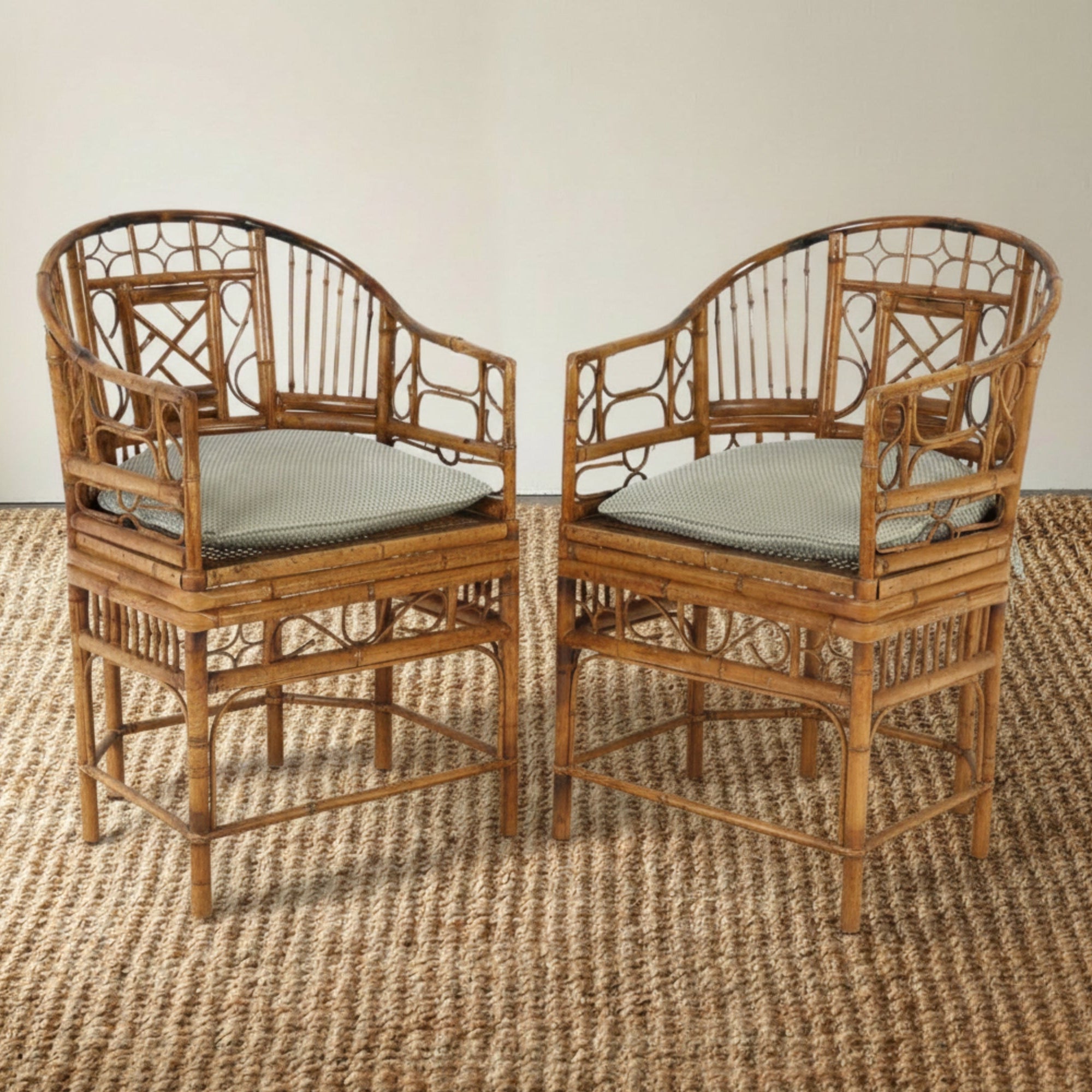 Vintage Chinese Chippendale Bamboo Chair