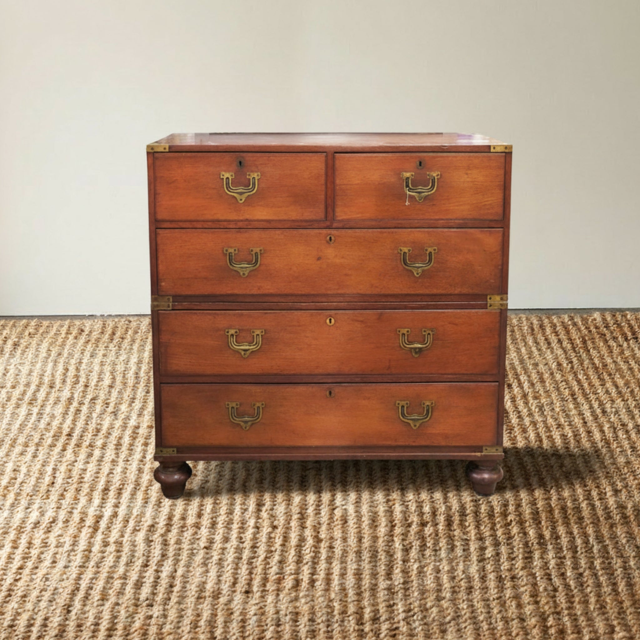 19th Century English Campaign Chest of Drawers