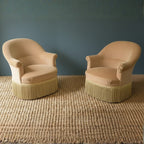 Napoleon III Chair in Velvet with a Fringed Skirt