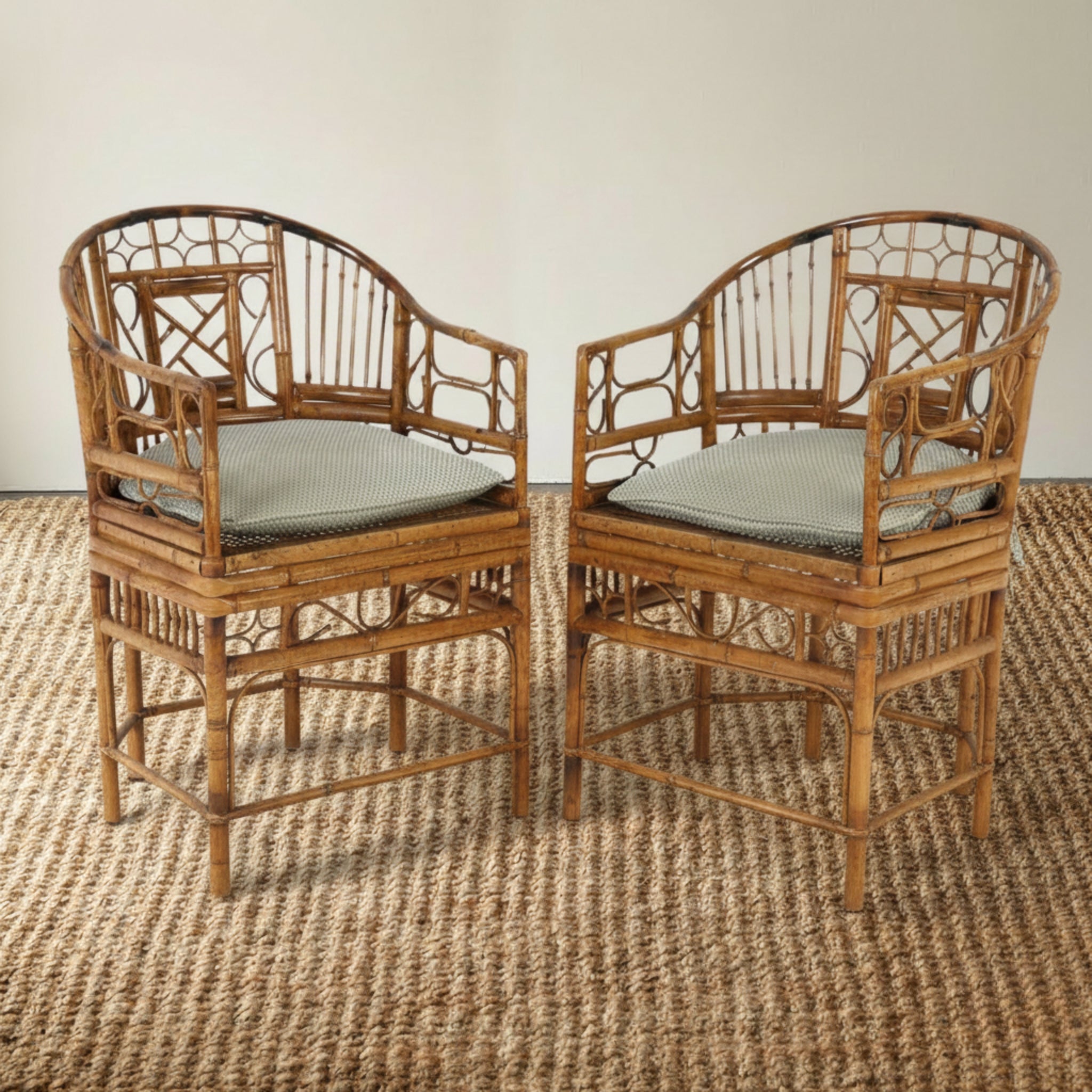 Vintage Chinese Chippendale Bamboo Chair