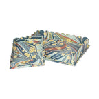 Marbled Scalloped Tray Set, Dusty Blue & Yellow