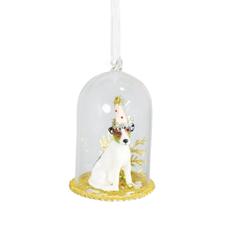 Puppy Globe Glass Ornament