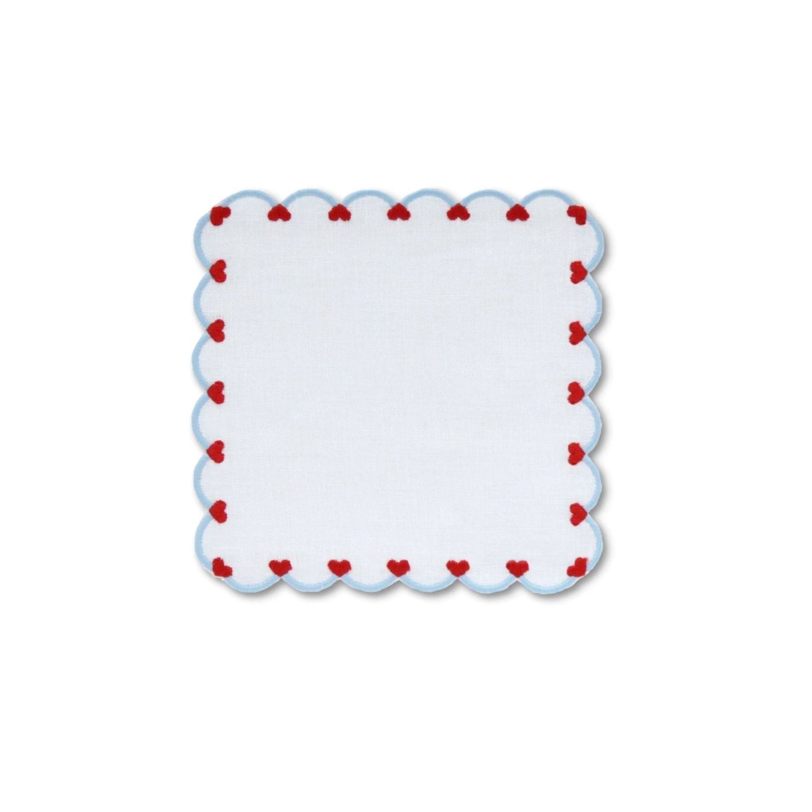 Set of Four Heart Cocktail Napkins