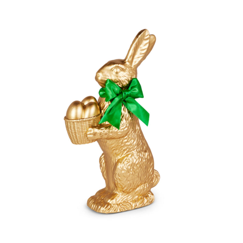 Medium Gold Bunny with Basket